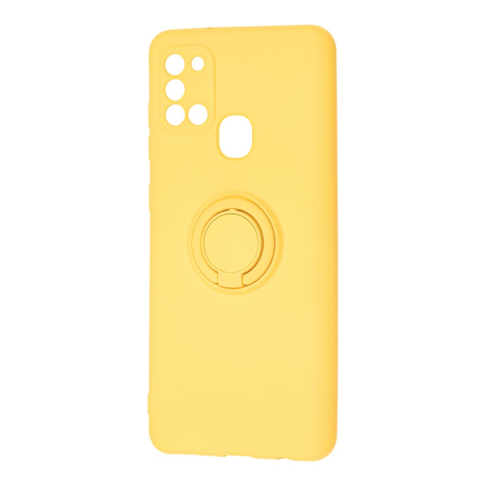 Накладка ColorRing з кільцем для Samsung A21s жовта-0
