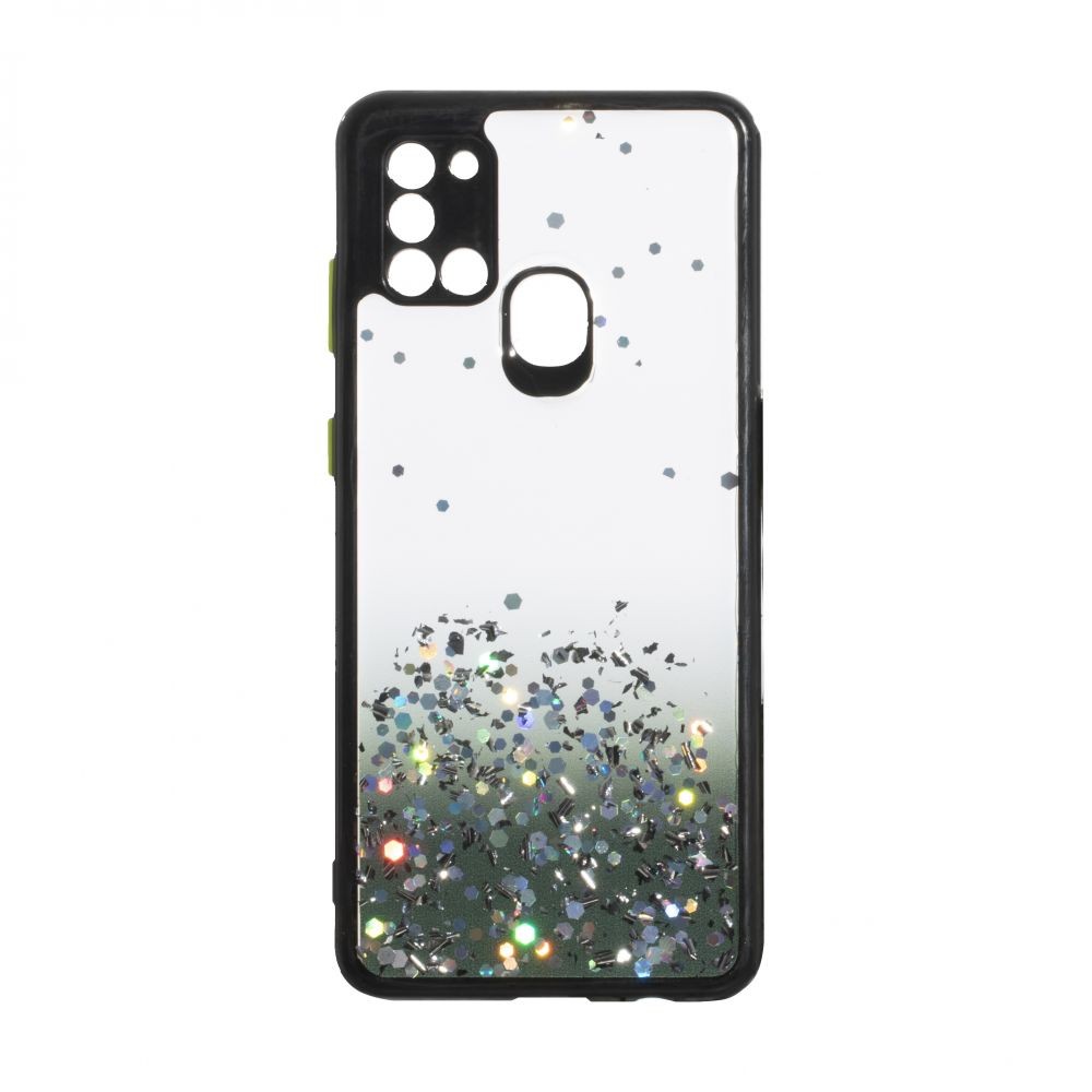 Накладка Glitter Bling Sequins для Samsung A21s чорна-0