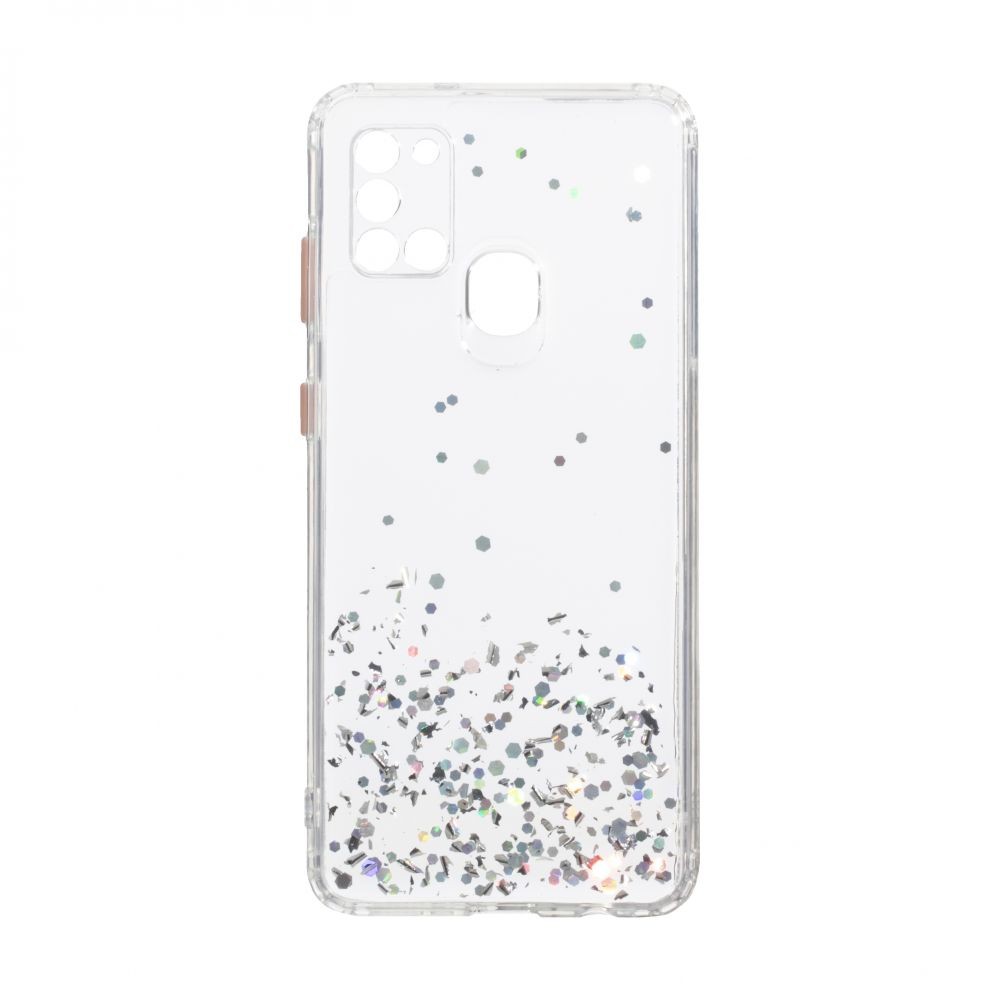 Накладка Glitter Bling Sequins для Samsung A21s срібна-0