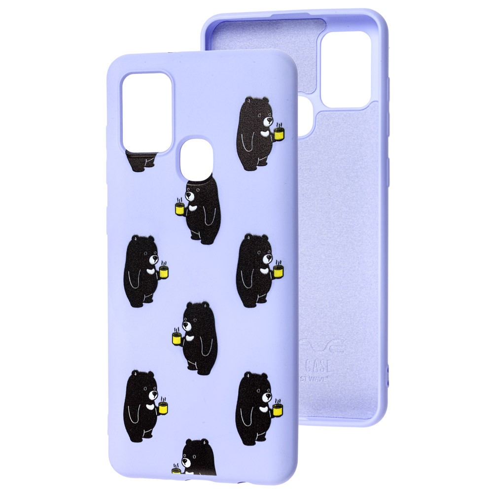 WAVE Fancy для Samsung A21s (bears with tea/light purple)-0