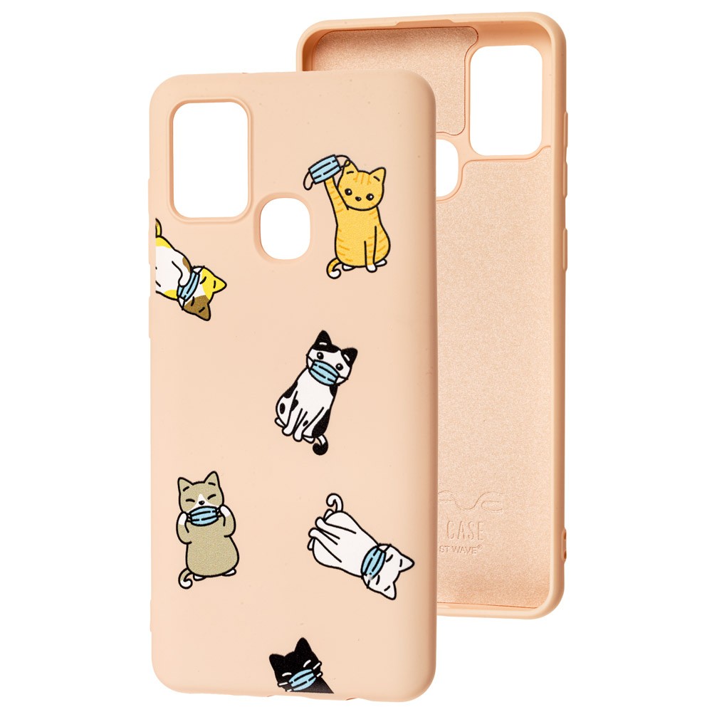 WAVE Fancy для Samsung A21s (cats with a mask/pink sand)-0
