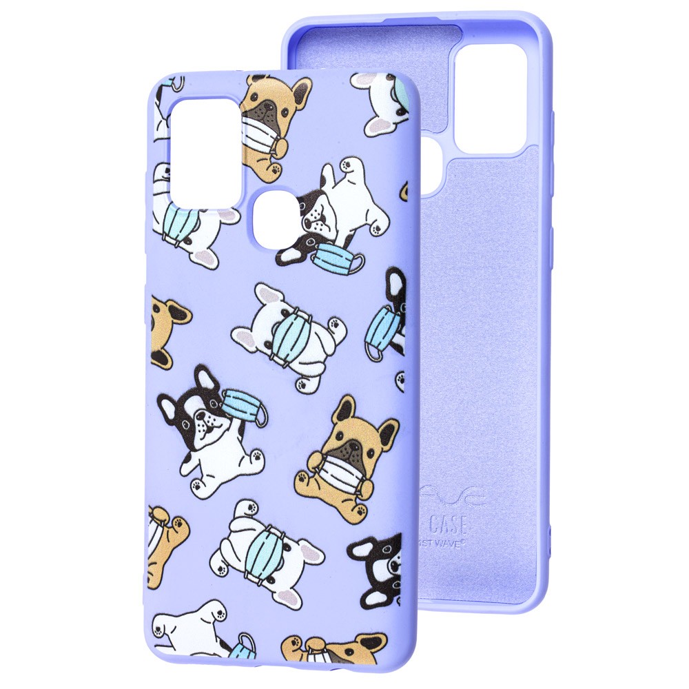 WAVE Fancy для Samsung A21s  (dogs with a mask/light purple)-0