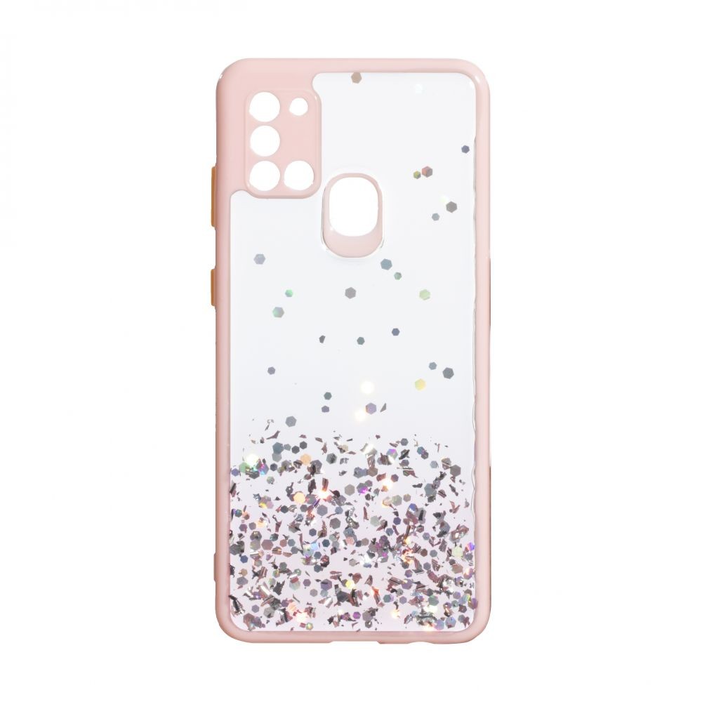 Накладка Glitter Bling Sequins для Samsung A21s рожева-0