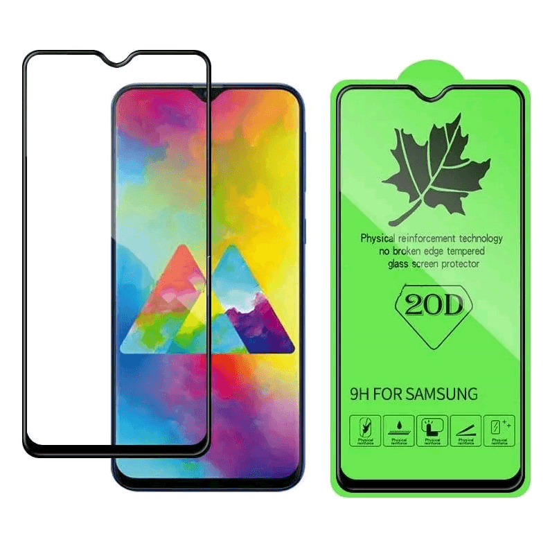 Захисне скло DK Full Glue 20D для Samsung A21s з чорною рамкою-0