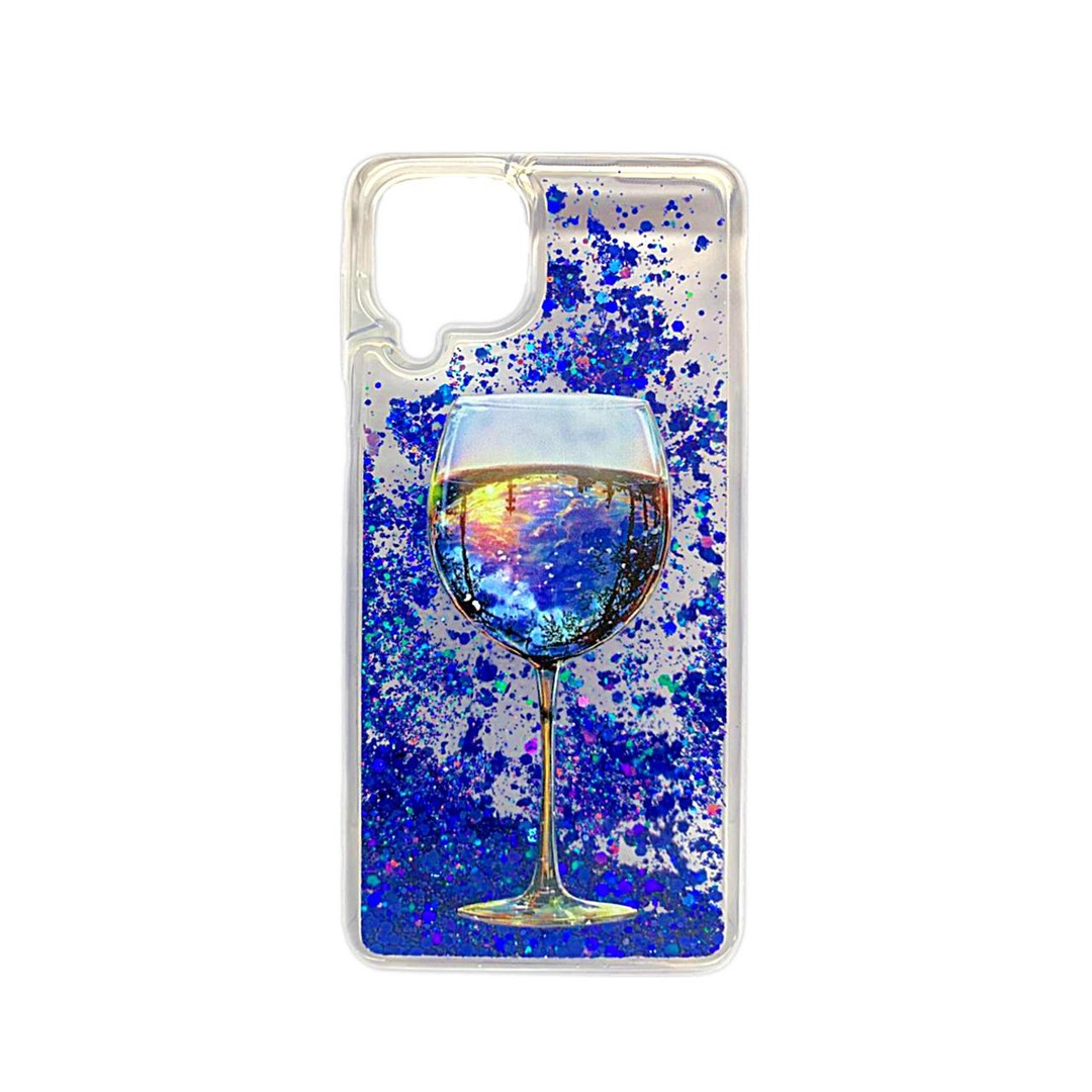 Накладка Fluid Painted для Samsung A22 4G/M32/M22 Бокал (блисківки плавають)-0