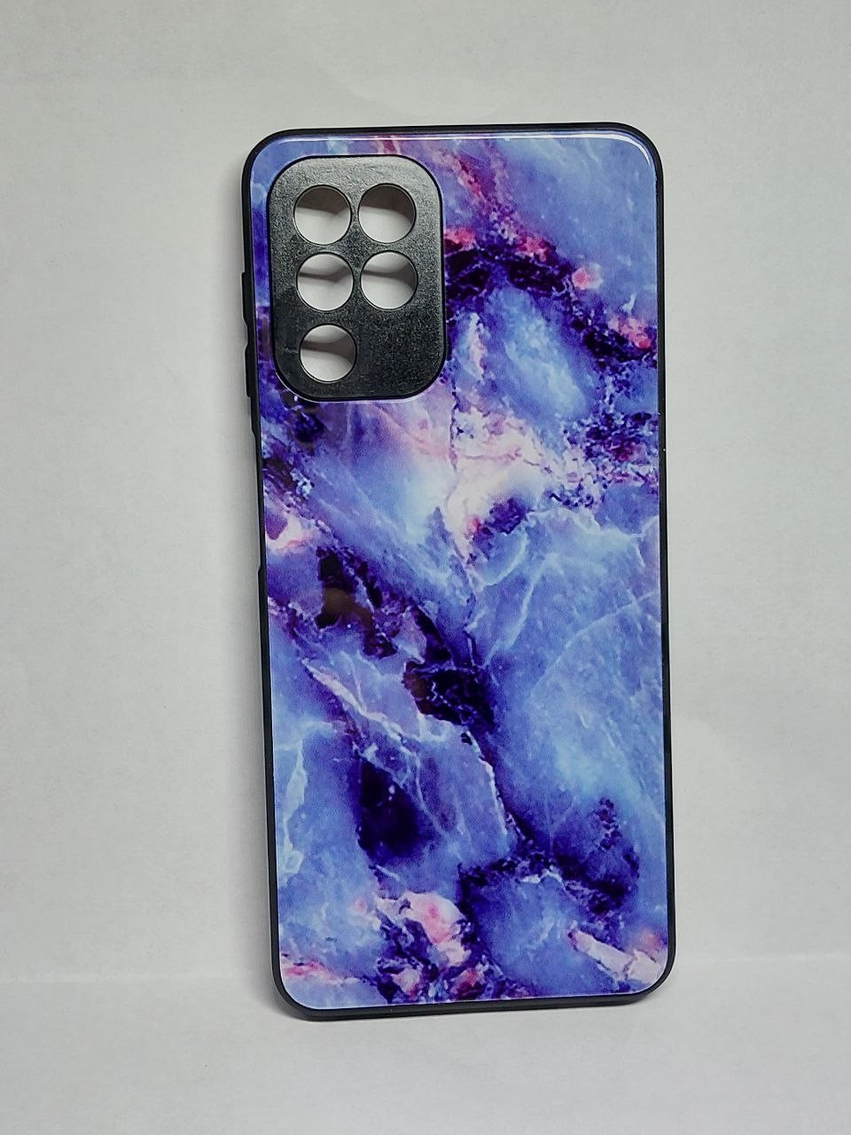 Накладка Marble Clouds для Samsung A22/M32 (Синій, скло)-0