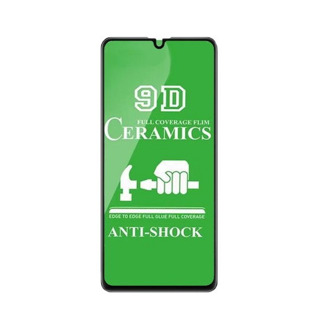 Гнучке скло Ceramic для Samsung A22 5G/Moto G10/G10 Power/G20/G30/G50/E20/G Play 2021/E7/E7 Power/One Vision/G8 Power/Infinix HOT 11/Infinix Smart 6 з чорною рамкою-0