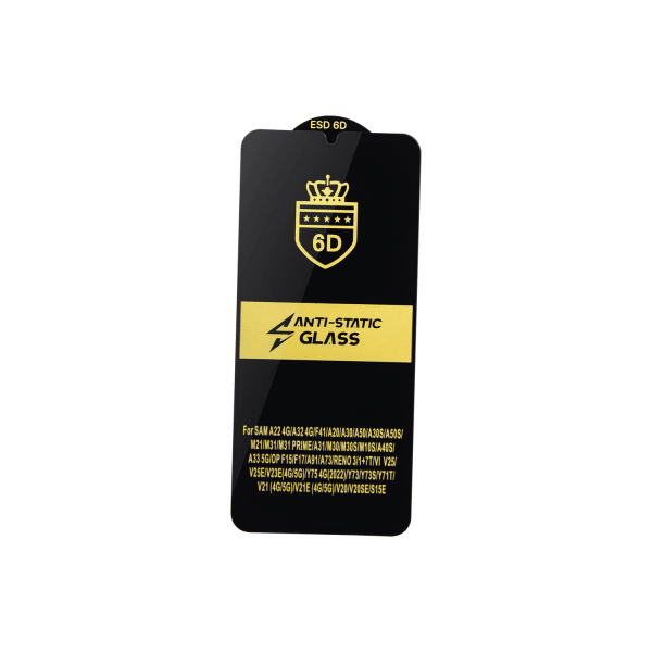 Захисне скло 6D OG Crown для Samsung A22 4G/M22/M32 з чорною рамкою-0