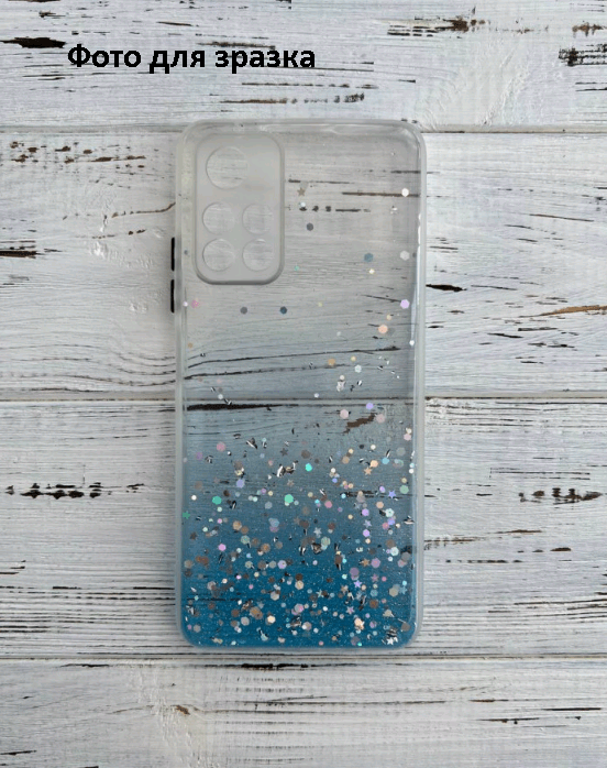 Накладка Glitter Bling Sequins для Xiaomi Redmi Note 10 Pro (blue)-0