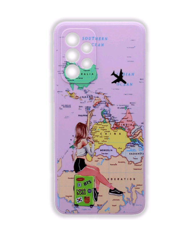 Накладка Traveling girl для Samsung A23 (A235) (фіолетова)-0