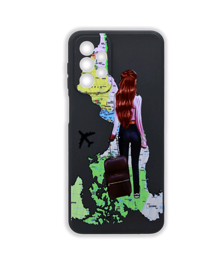 Накладка Traveling girl для Samsung A23 (A235) (чорна)-0