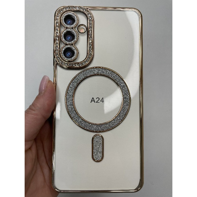 Чохол Clear Diamonds Magsafe для Samsung A24 золотий-0