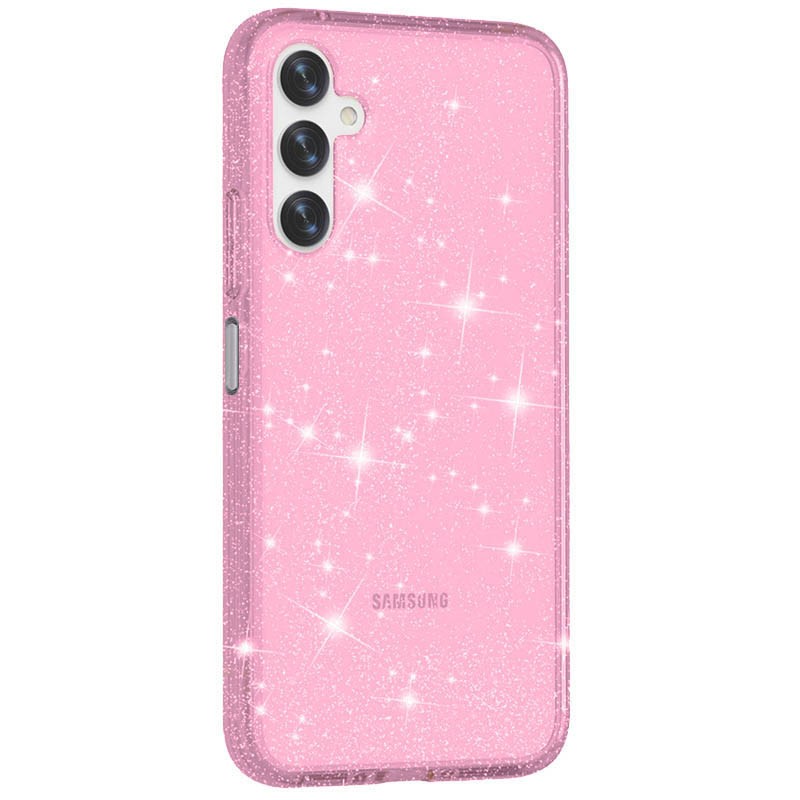 Накладка Molan Cano Glossy Jelly для Samsung A24 рожева з блискітками-0