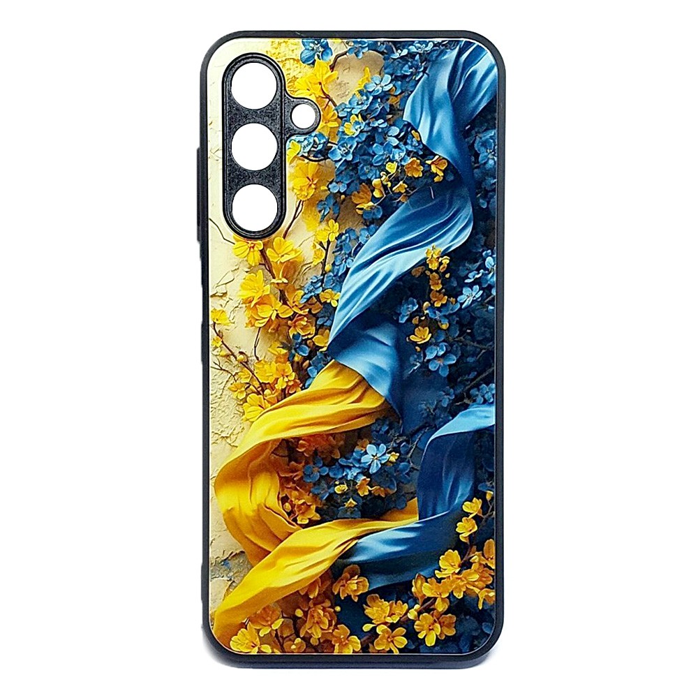 Накладка Marble Clouds для Samsung A25 (Квіти на стіні,скло)-0