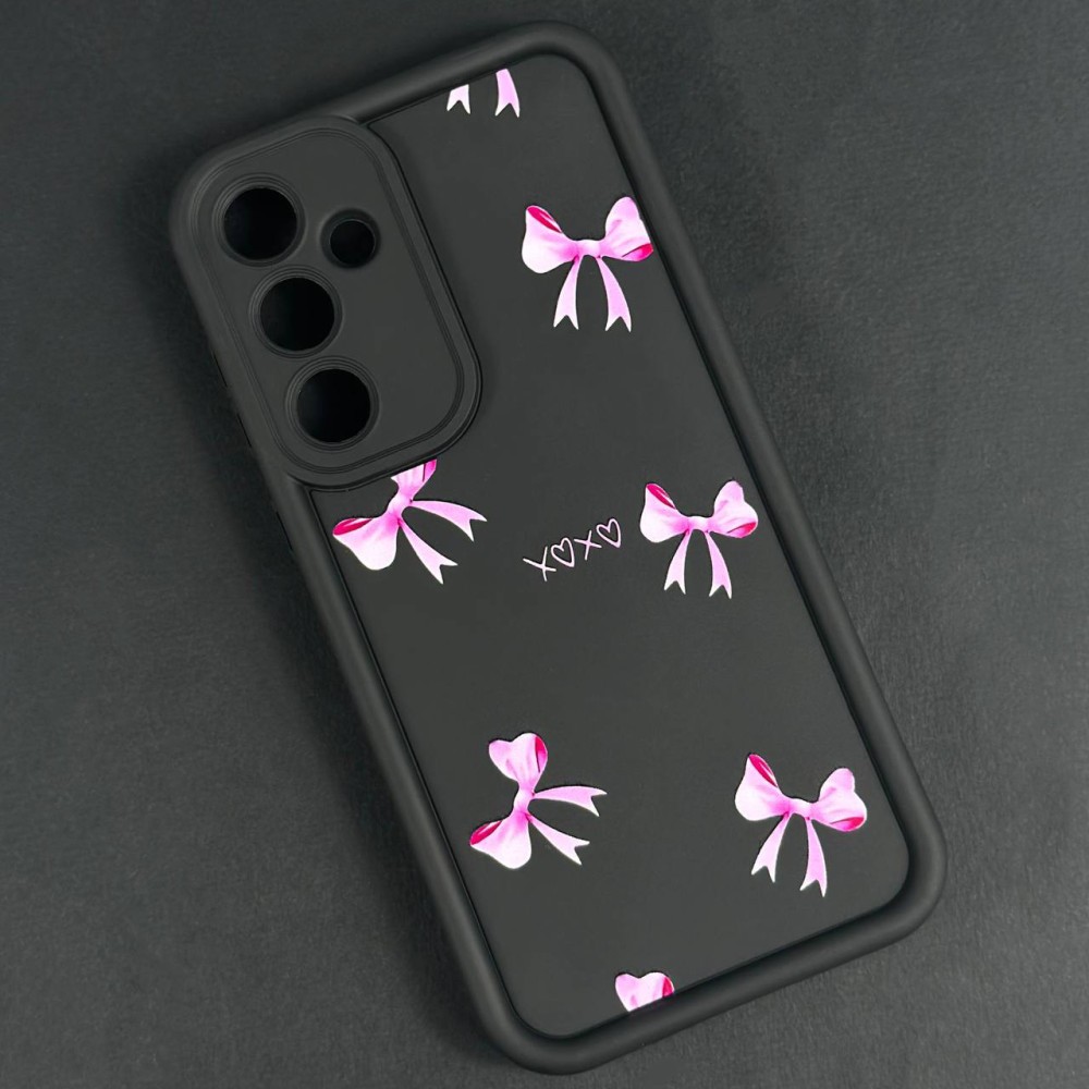 Накладка Shock Sides Resistant для Samsung A26 чорна з бантиками-0