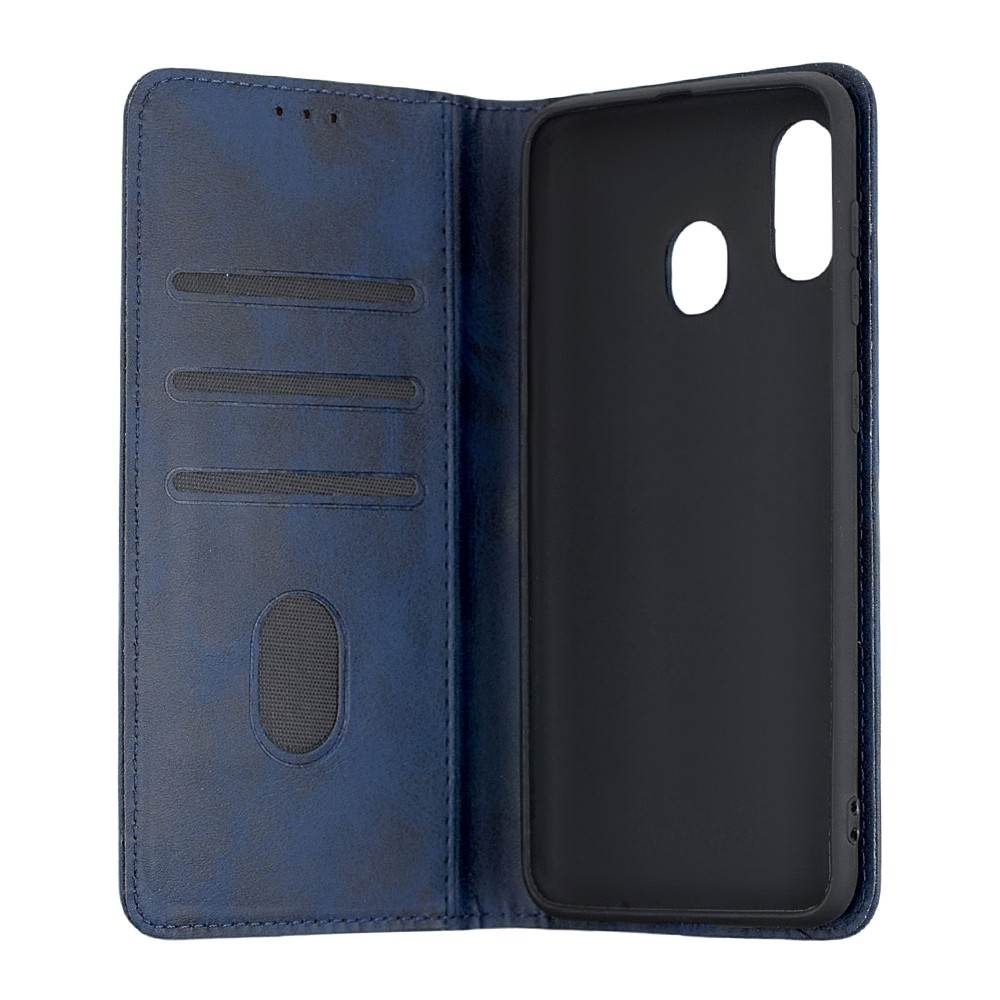 Книжка Black TPU Magnet для Samsung A20 /A30 синя-2