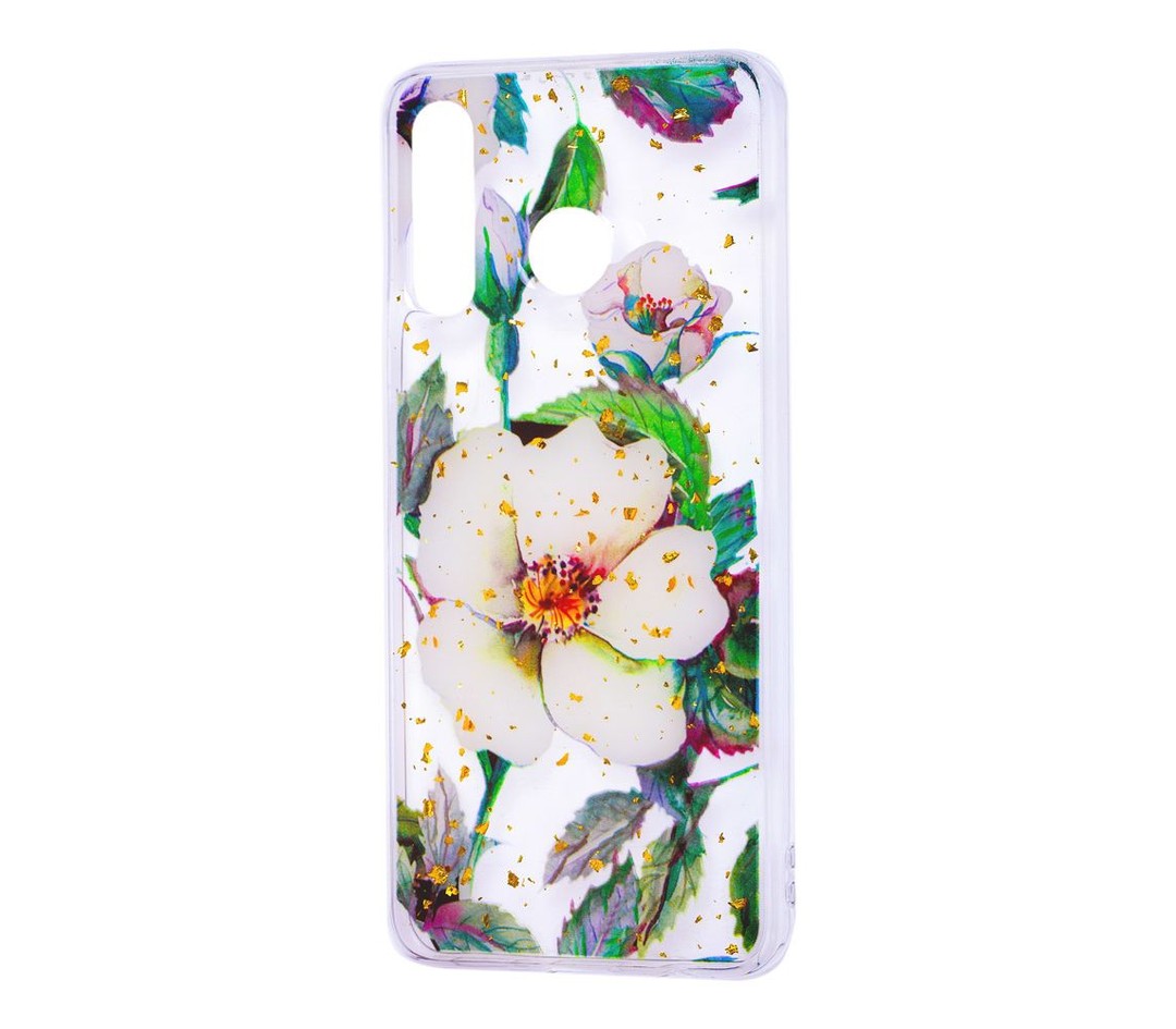 Накладка Beauty Flowers Confetti для Samsung M30 "Біла квітка"-0