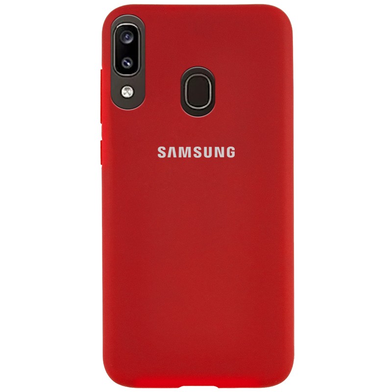 Silicone Cover Full Protective для Samsung Galaxy A20 / A30 (Dark Red)-0