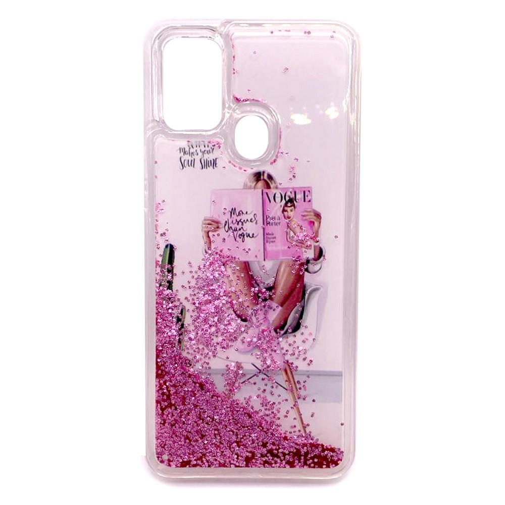 Накладка Fluid Painted для Samsung M31 Дівчина з журналом-0