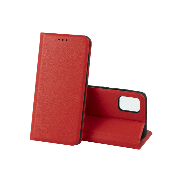 Книжка LEATHER для Samsung A51 червона-1