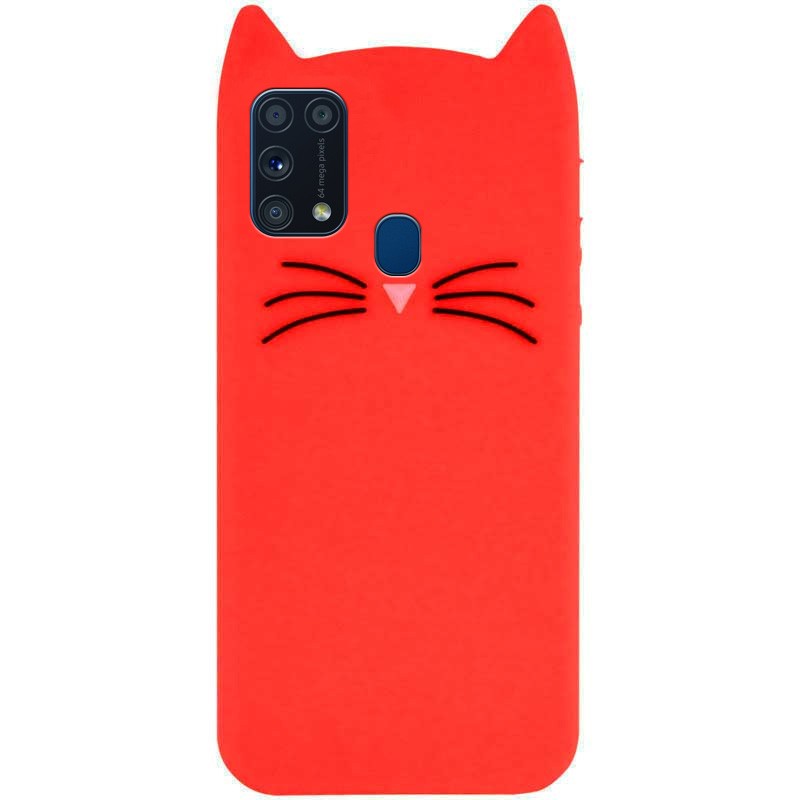 Накладка 3D Cat для Samsung A31 червона-0