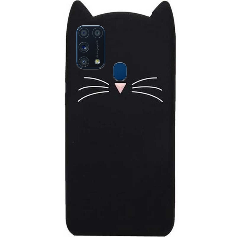 Накладка 3D Cat для Samsung A31/A51 чорна-0