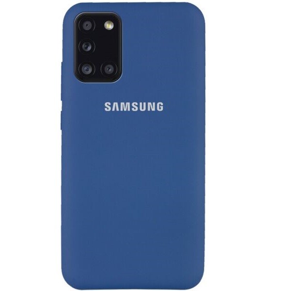 Silicone Cover Full Protective (A) для Samsung A31 (Navy)-0