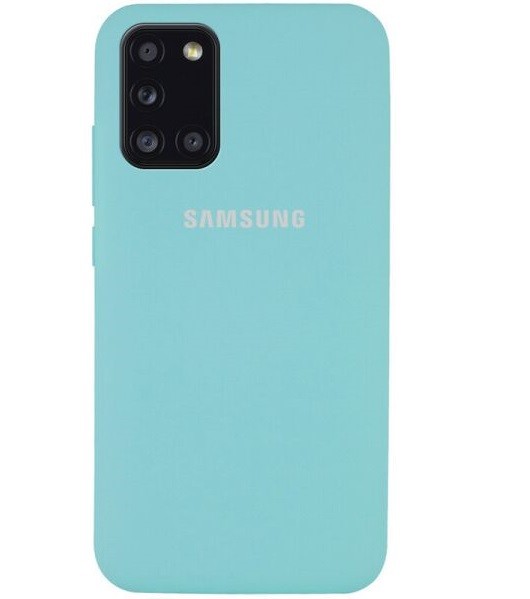 Silicone Cover Full Protective (A) для Samsung A31  (Ice Blue)-0