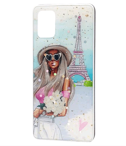 Накладка Mix Art для Samsung A31 Дівчина з квітами в Парижі-0