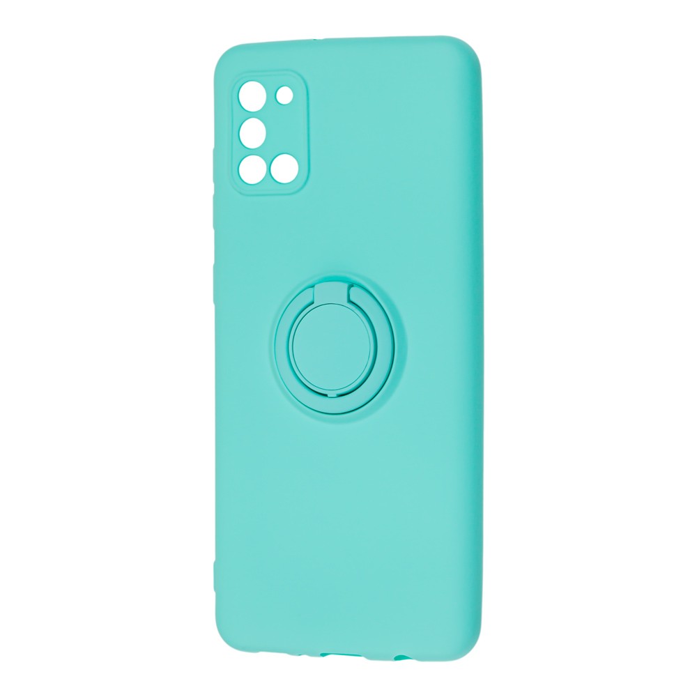 Накладка ColorRing з кільцем для Samsung A31 бірюзова-0