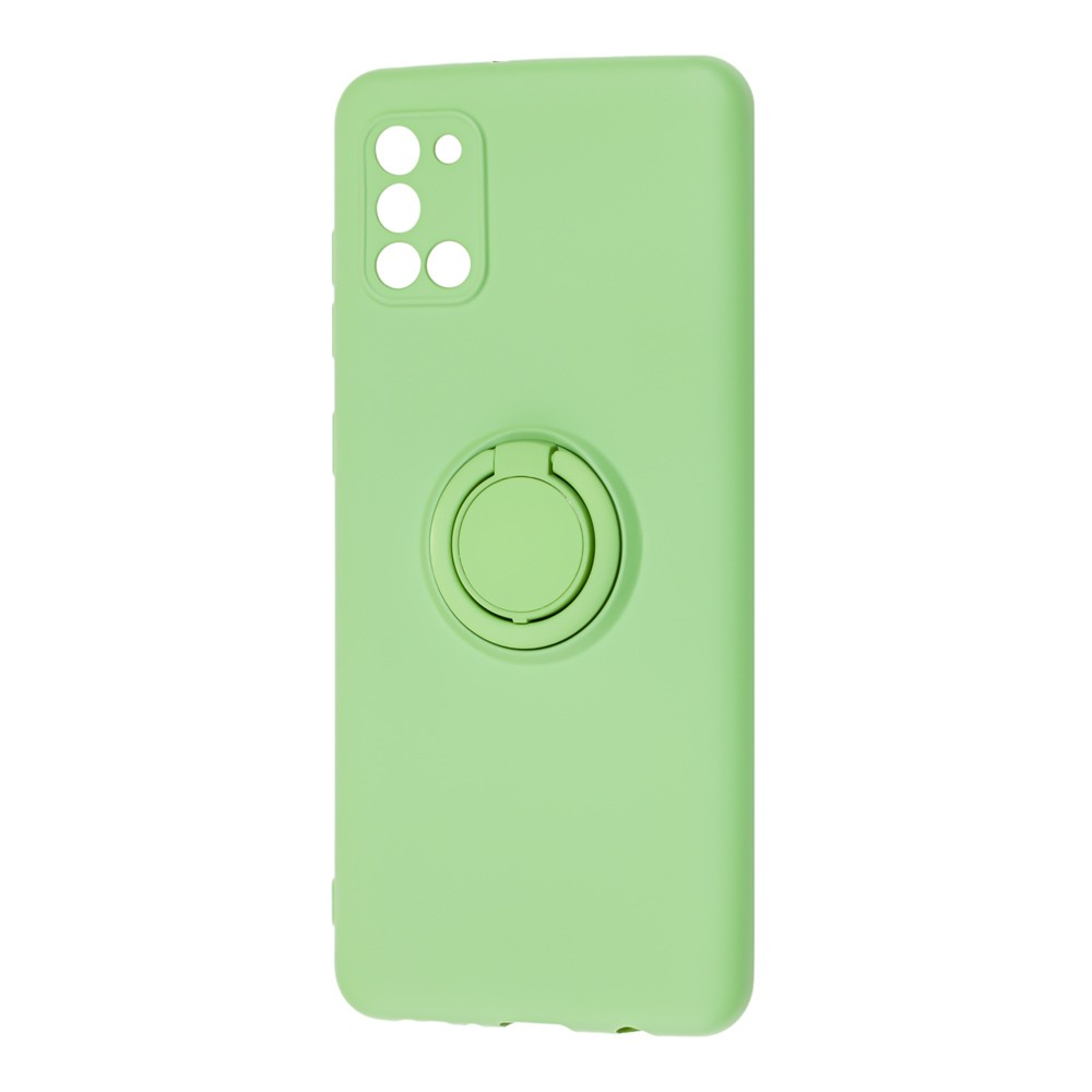 Накладка ColorRing з кільцем для Samsung A31 зелена-0