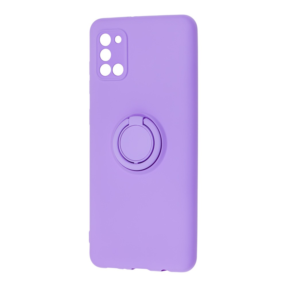 Накладка ColorRing з кільцем для Samsung A31 фіолетова-0