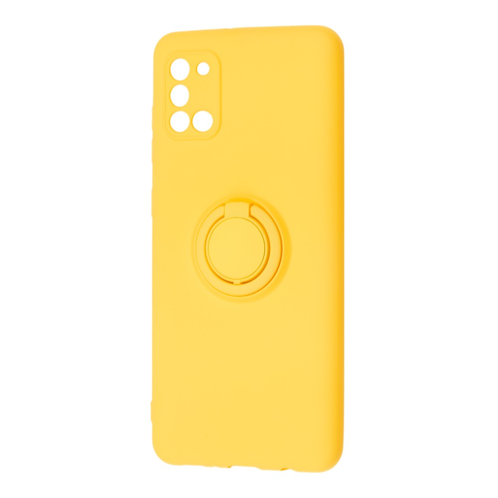 Накладка ColorRing з кільцем для Samsung A31 жовта-0