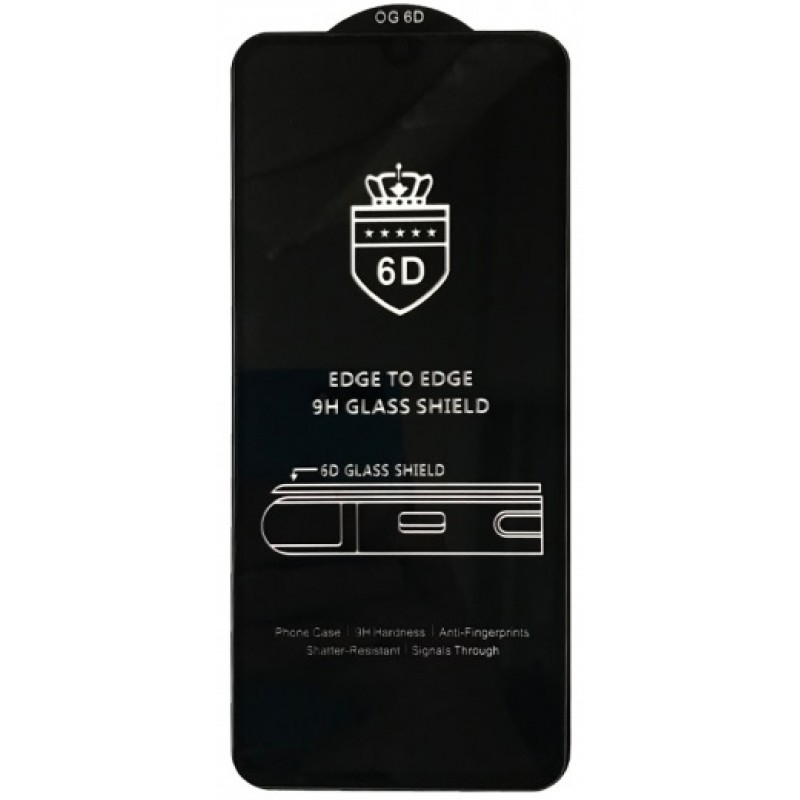 Захисне скло 6D OG Crown для Samsung A31/A32 4G/A22 4G/M32 з чорною рамкою-0