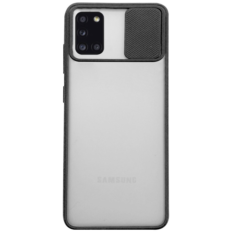 Накладка Camshield mate TPU для Samsung A31 чорна шторка-0