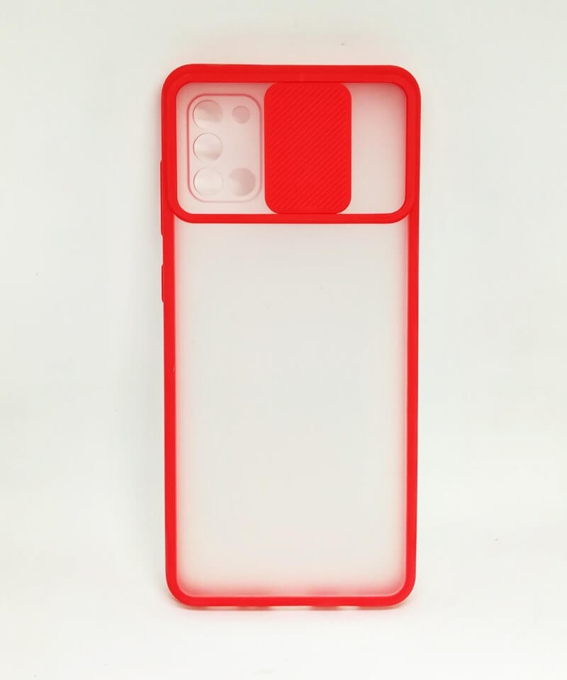 Накладка Camshield mate TPU для Samsung A31 червона шторка-0