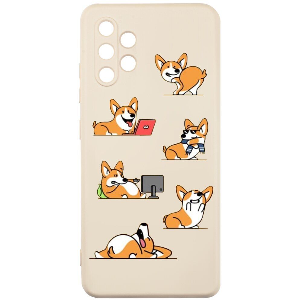 Накладка MiaMi Cartoon для Samsung A72 Pink Sand Corgi-0