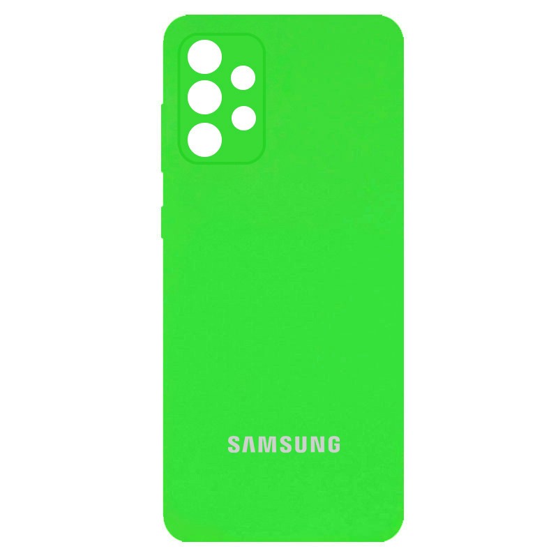 Silicone Cover Full Camera (AA) для Samsung A72 4G / A72 5G (Neon green)-0
