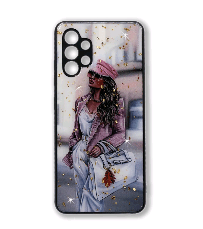 Накладка Mix Art для Samsung A32 4G Дівчина з білою сумкою-0
