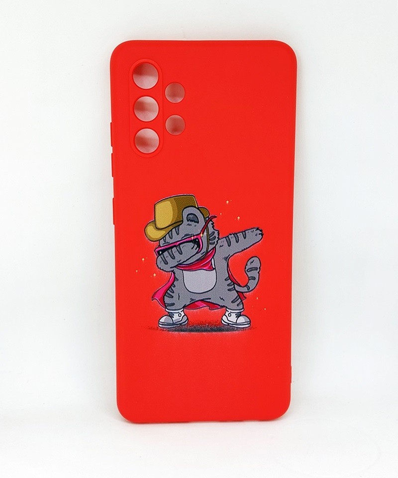 Накладка Candy color для Samsung A32  Cat (red)-0