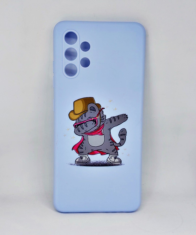 Накладка Candy color для Samsung A32  Cat (lilac)-0