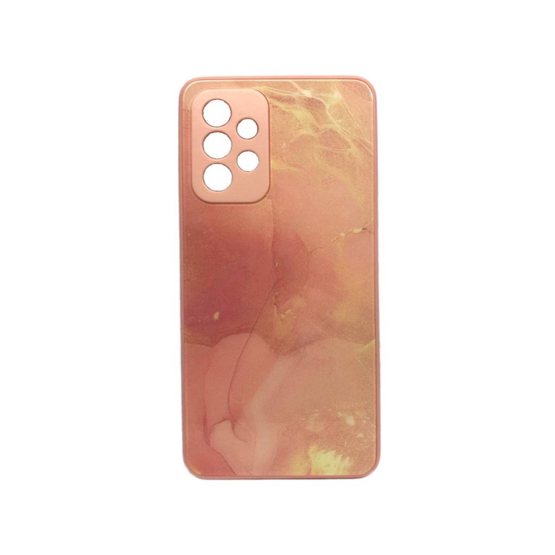 Накладка Marble Clouds для Samsung A52/A52s (Pink,скло)-0
