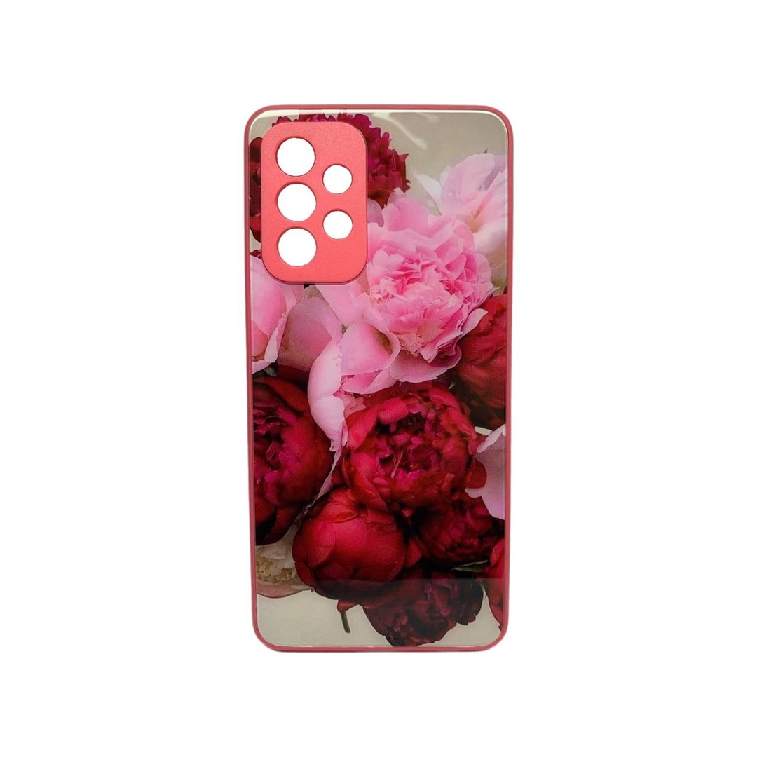 Накладка Marble Clouds для Samsung A52/A52s (Півонії,скло)-0