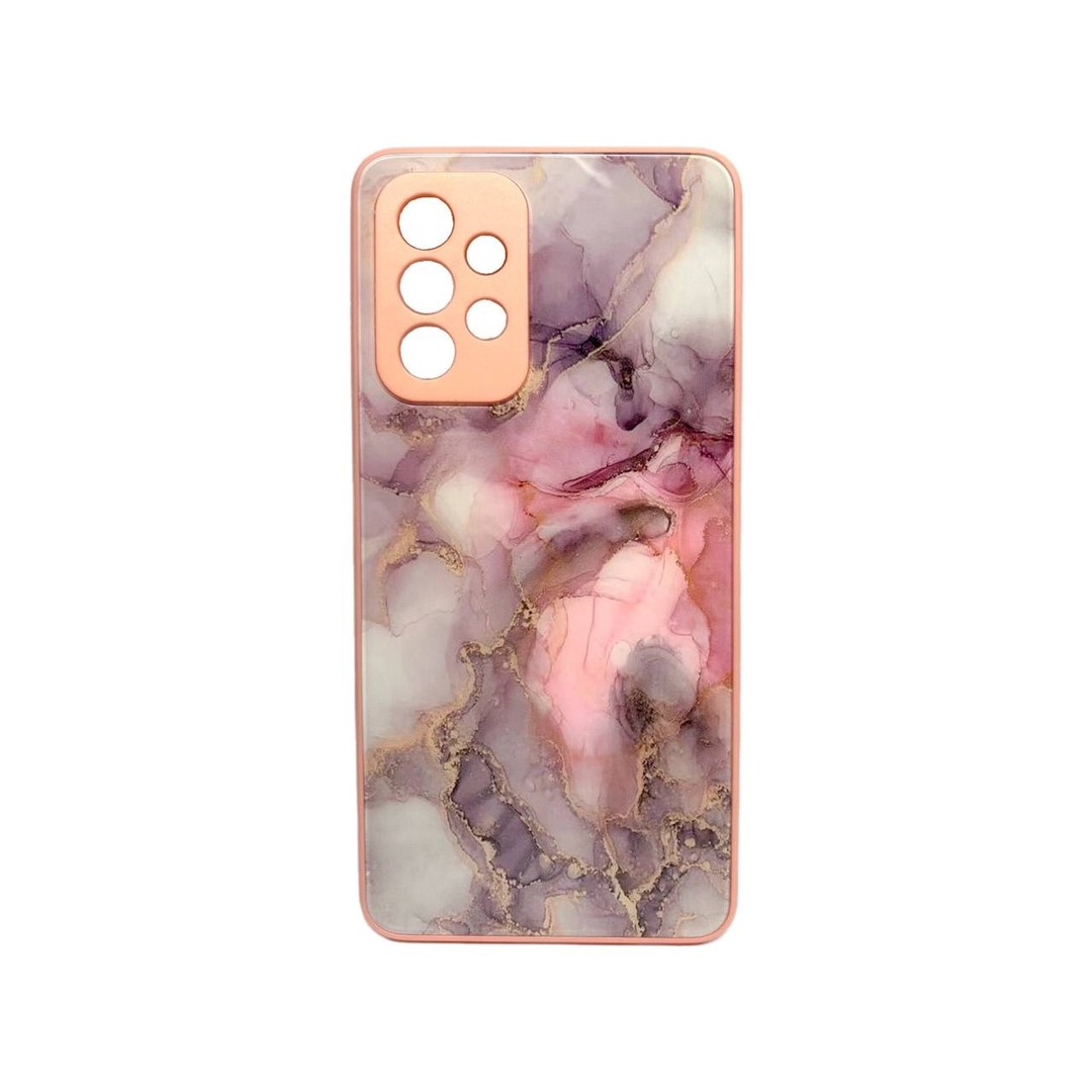 Накладка Marble Clouds для Samsung A52/A52s (Рожевий,скло)-0