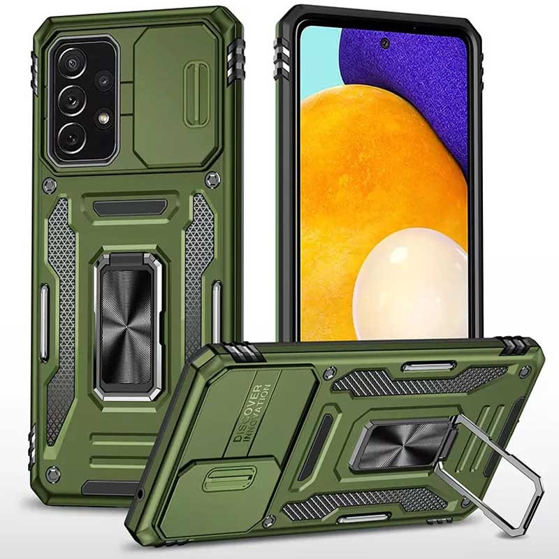 Накладка Camshield Army Ring для Samsung A23 4G Оливковий-0