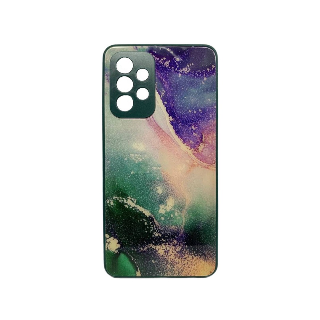 Накладка Marble Clouds для Samsung A32 4G (Синя,скло)-0