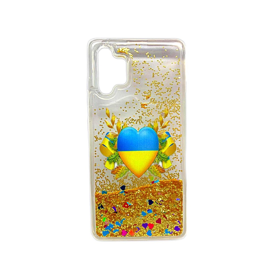 Накладка Fluid Painted для Samsung A13/A32 5G Серце UA (блисківки плавають)-0