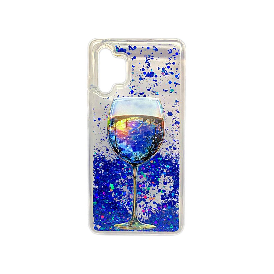 Накладка Fluid Painted для Samsung A32 4G Бокал (блисківки плавають)-0