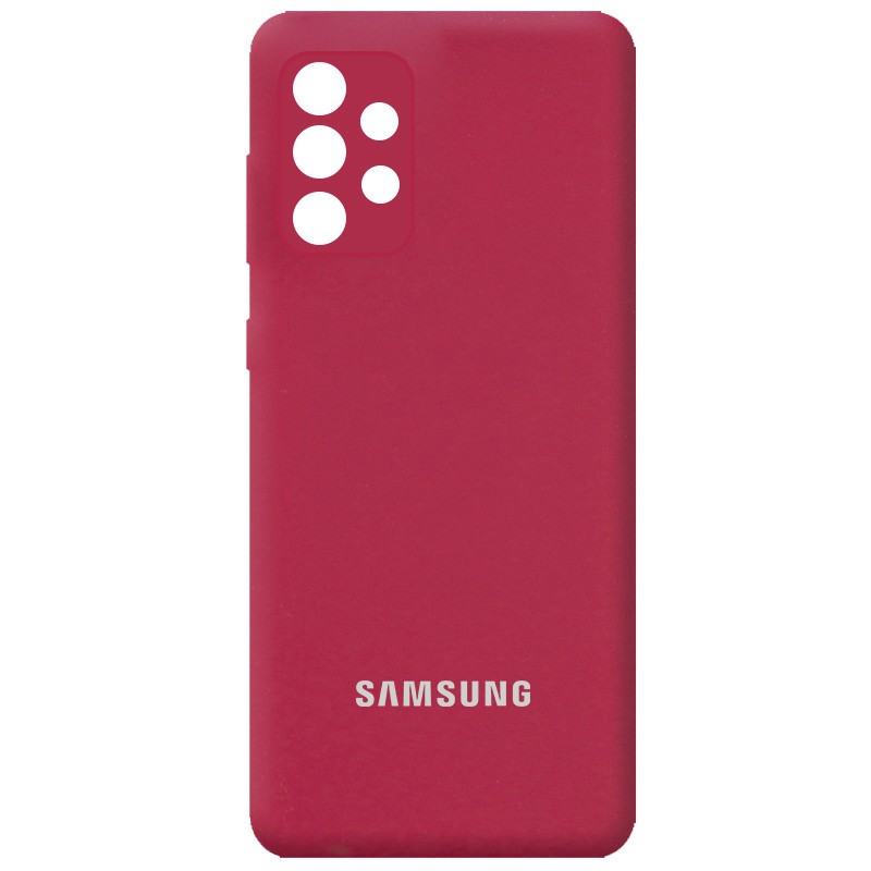 Silicone Cover Full Camera (AA) для Samsung A52 4G/A52 5G (Rose Red)-0