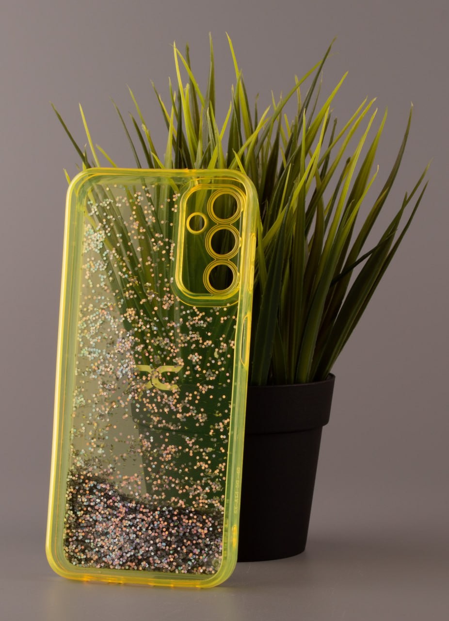 Накладка Fluid Painted для Samsung A24 жовтий (переливається)-1